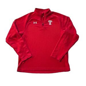 Texas Rangers Under Armour Large Loose Red‎ Pullover Jacket Sweater MLB